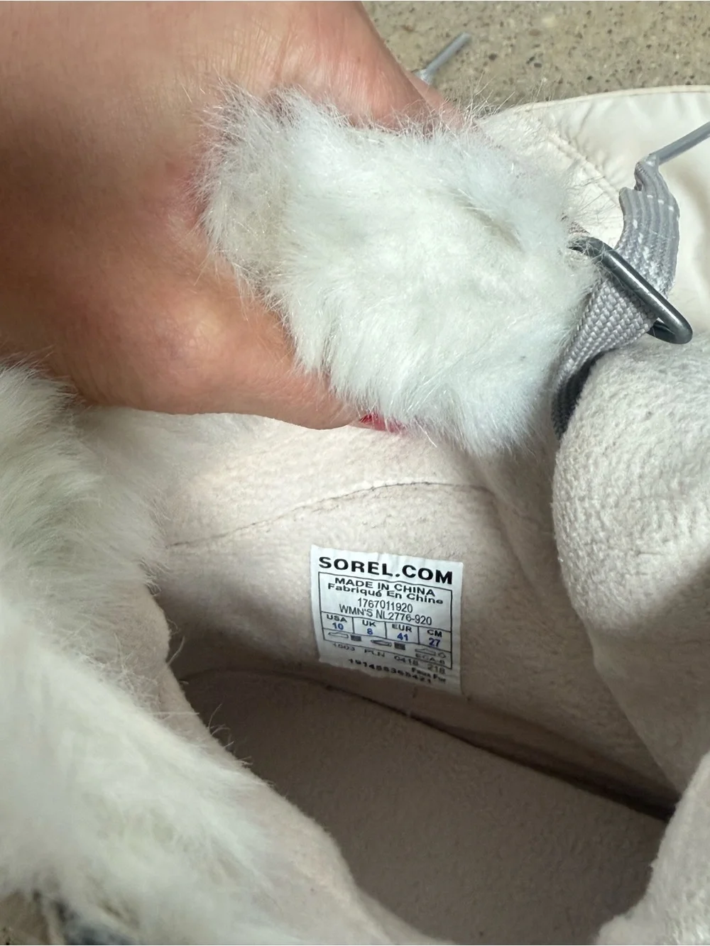 Sorel Women's Cream Lace-Up Faux Fur Winter Boots
